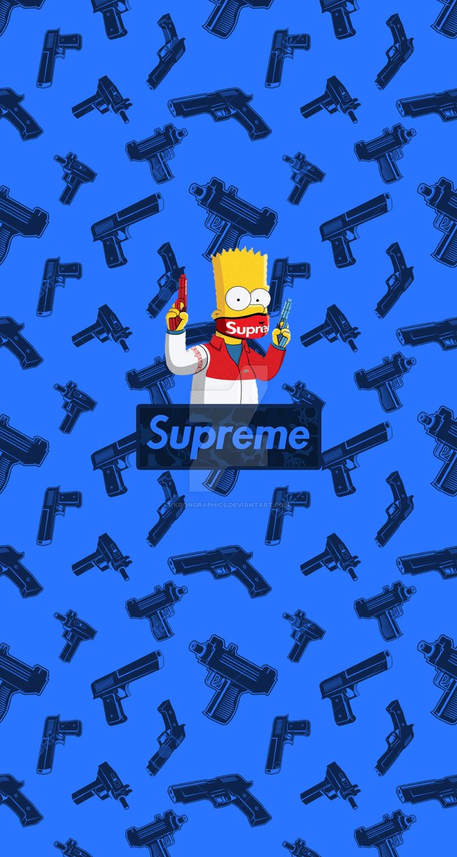 Supreme x Simpsons Iphone Wallpaper by krongraphics 653x1223