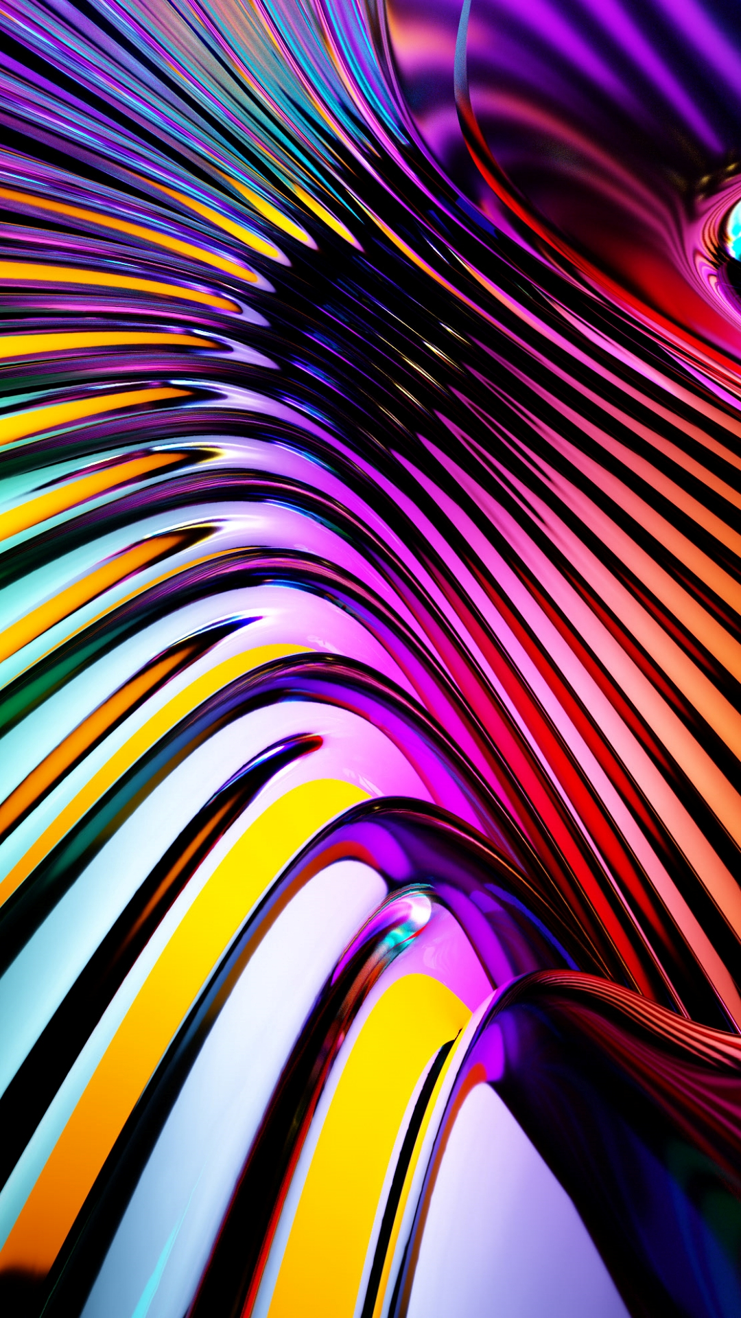 Abstract, colorful, swirling lines create a dynamic and visually appealing phone wallpaper