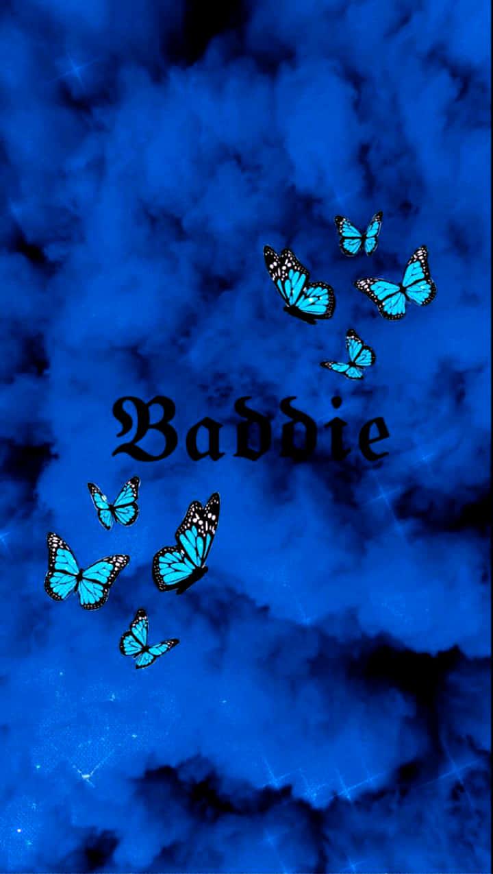 Butterflies And Smoke Blue Baddie Wallpaper
