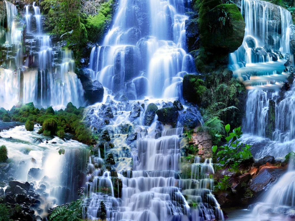 Wallpaper Waterfalls Scenery Desktop Background