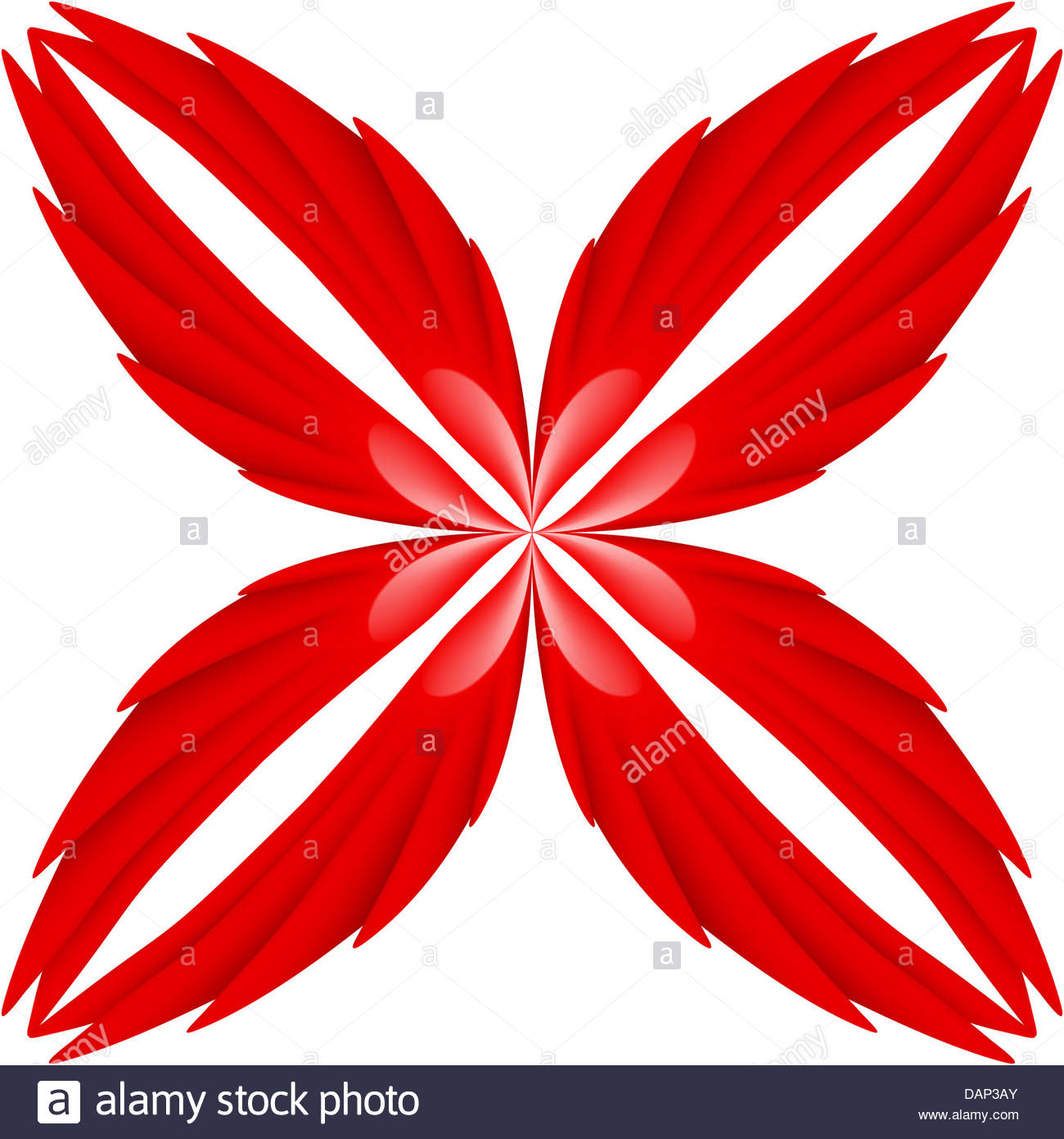 Red Wings Pattern Illustration On White Background Stock Photo