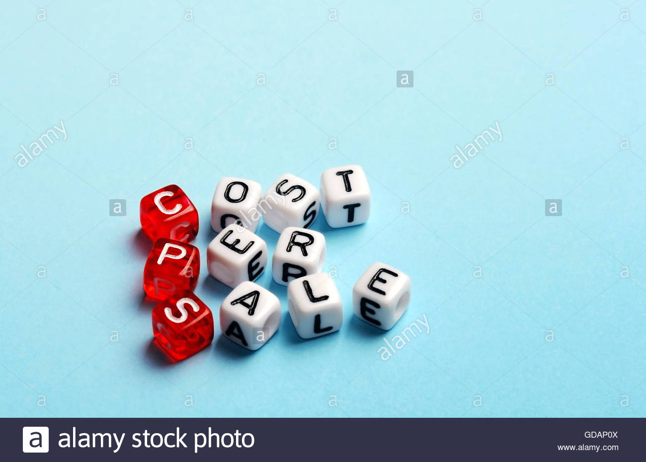 Cps Cost Per Sale Written On Dices Blue Background Stock Photo