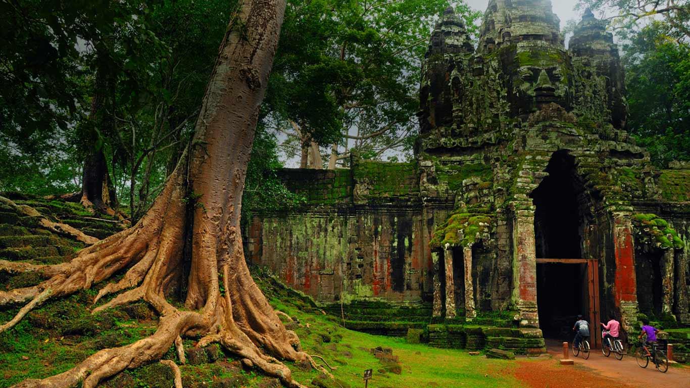 West Gate Of Angkor Thom Cambodia IwallHD Wallpaper HD