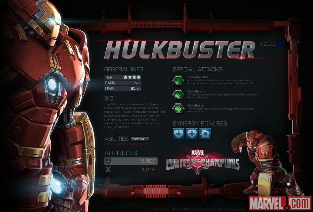 Hulkbuster In Marvel Contest Of Champions Avengers