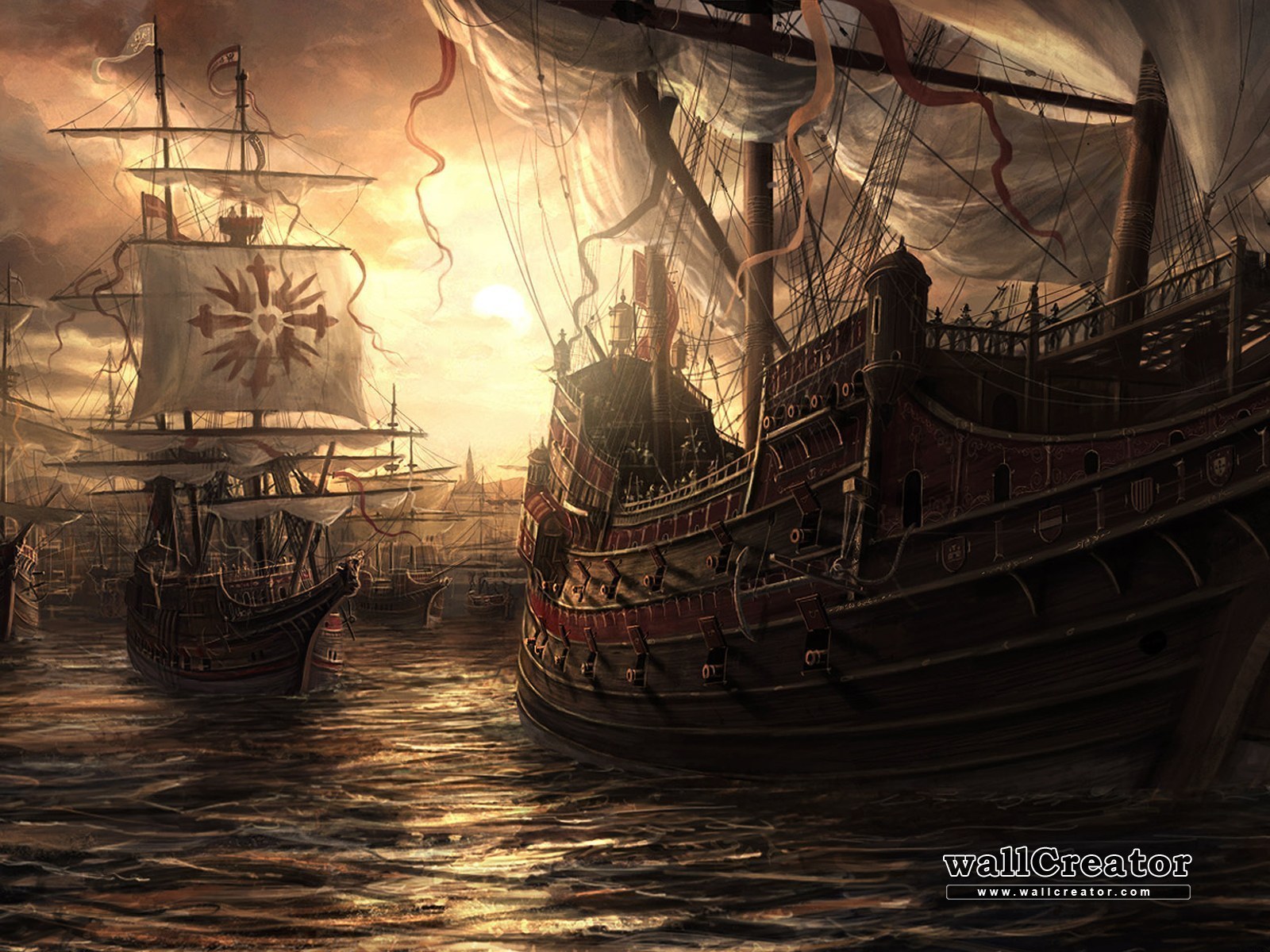 Ghost Pirate Ship Deck Background