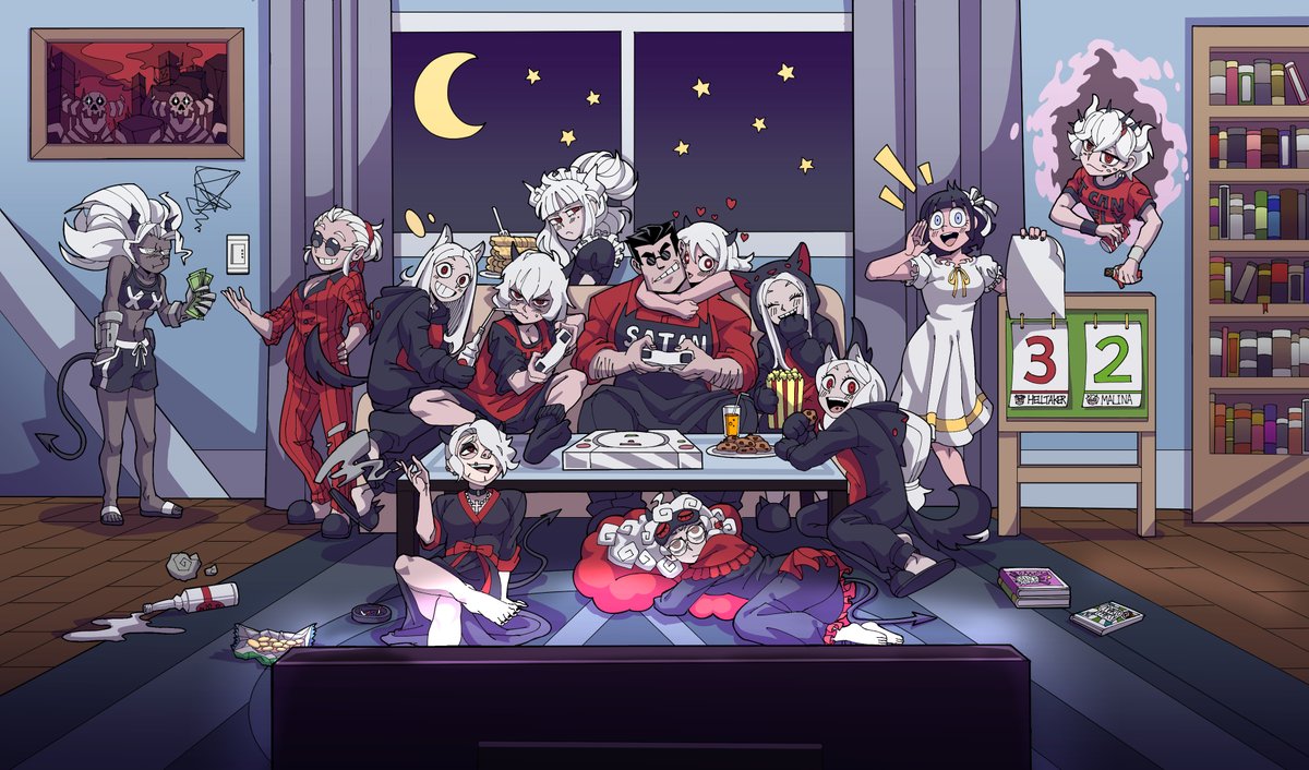 Harem Party Night The Background Paining Kills It Helltaker
