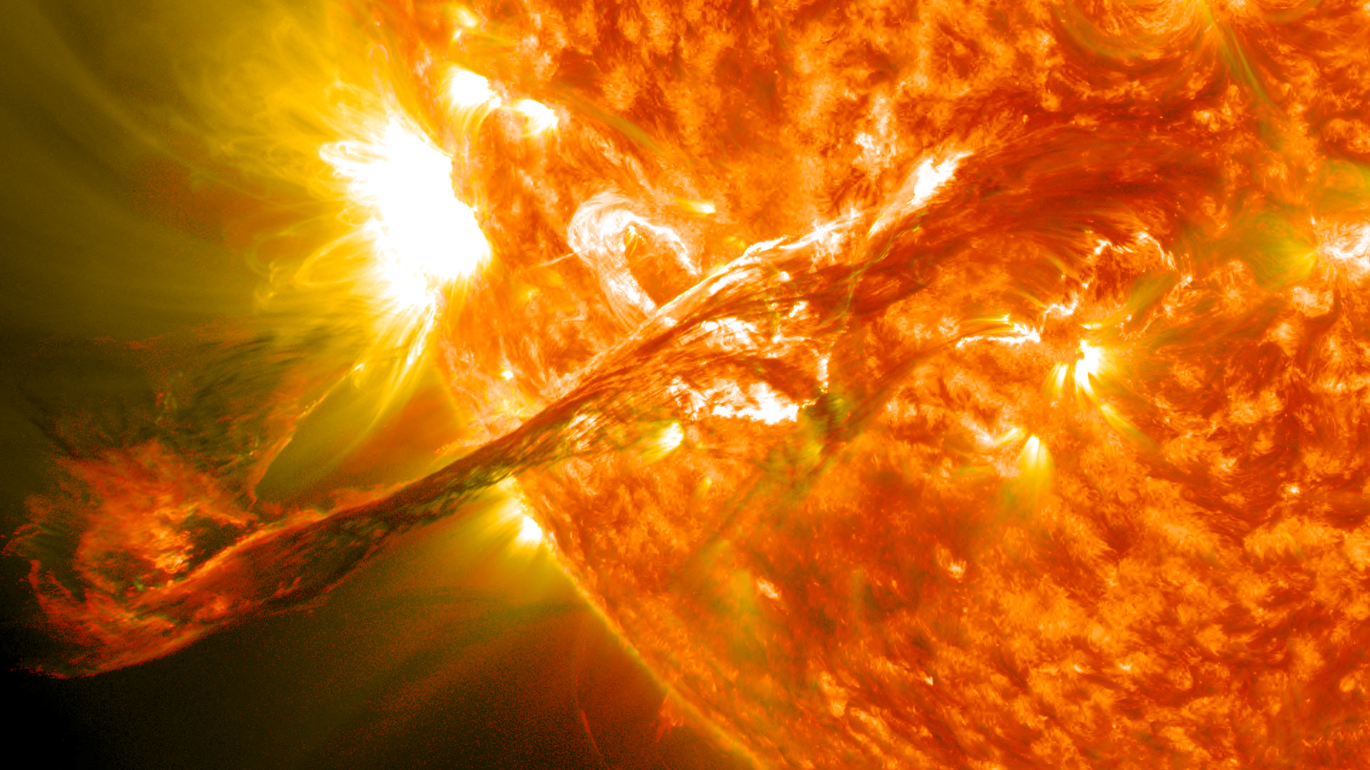 Resolution Image Solar Flare 1920x1080p HD Space Astronomy Wallpaper