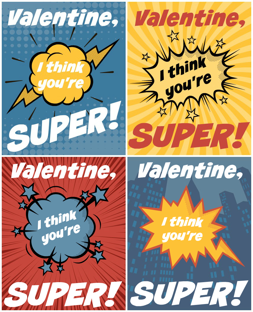 Superhero Printable Valentines Allkidscrafts