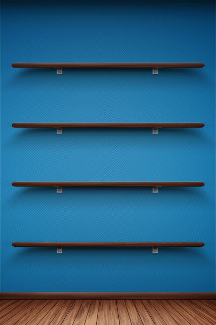 Shelf Design Home Screen Wallpaper For iPhone 3gs 4s