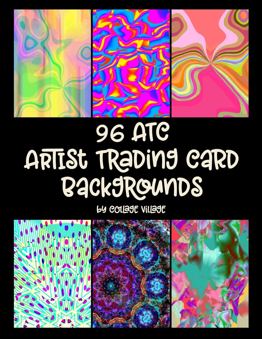 Atc Artist Trading Card Background Collage Village Terri