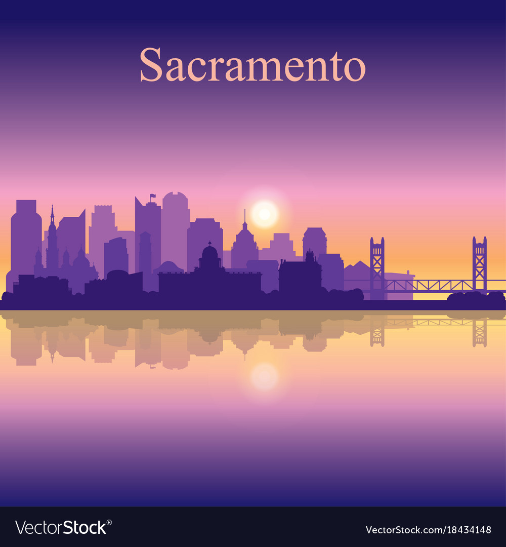 🔥 Free download Sacramento silhouette on sunset background Vector Image