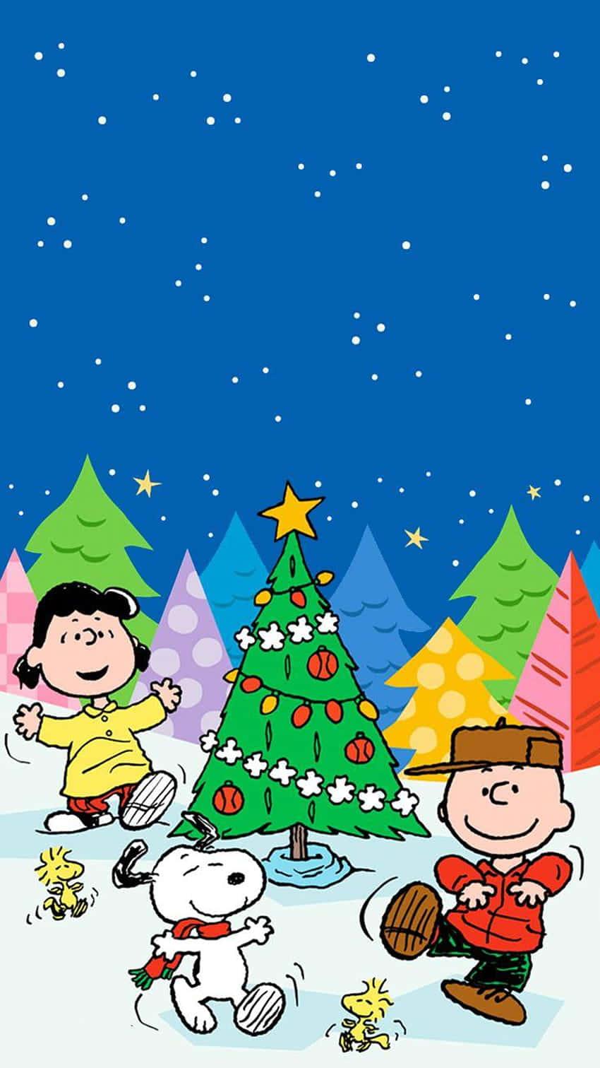 Cute Snoopy Christmas Celebrating Festive Season