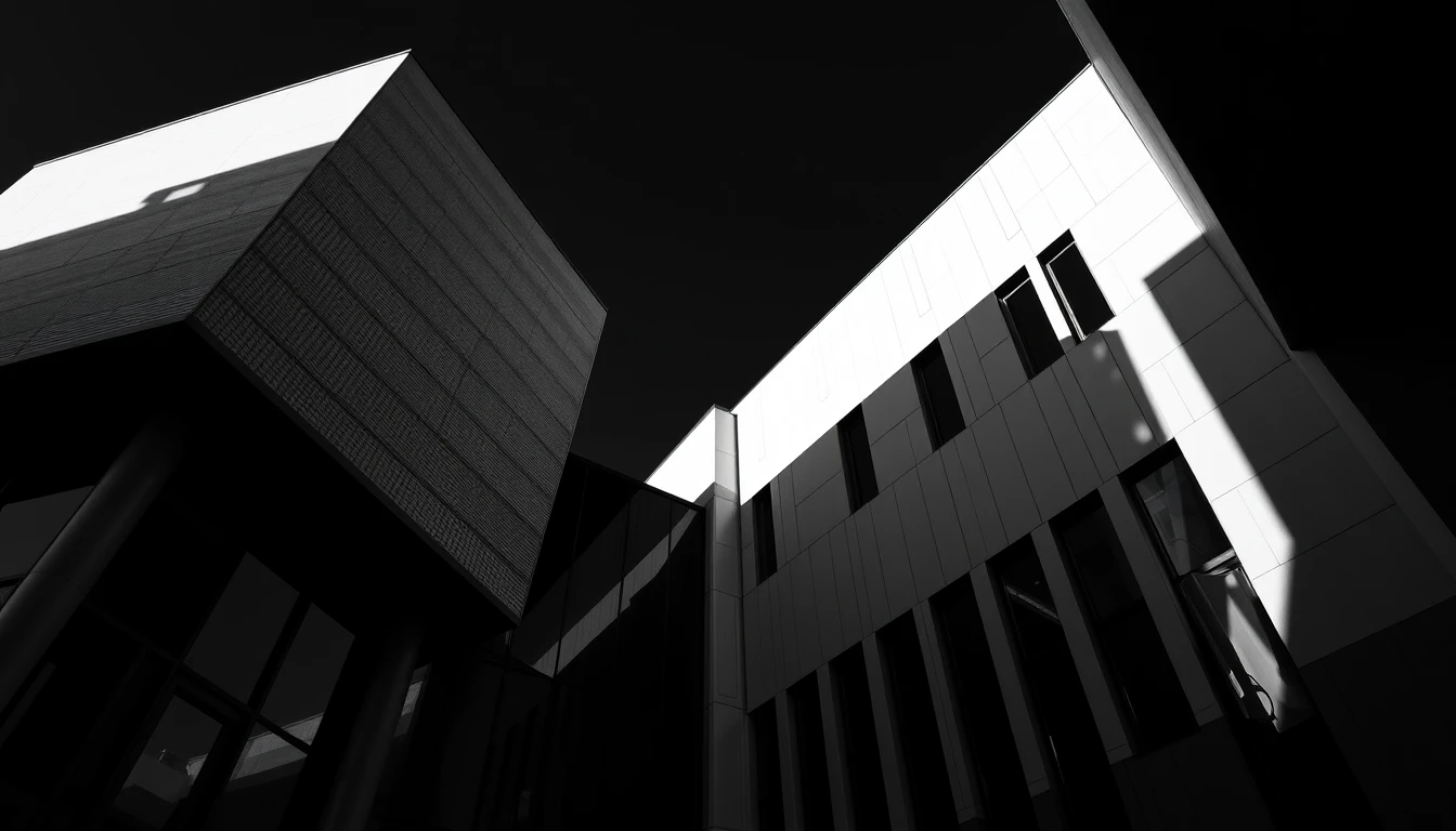 Black And White Buildings On Wallpaper