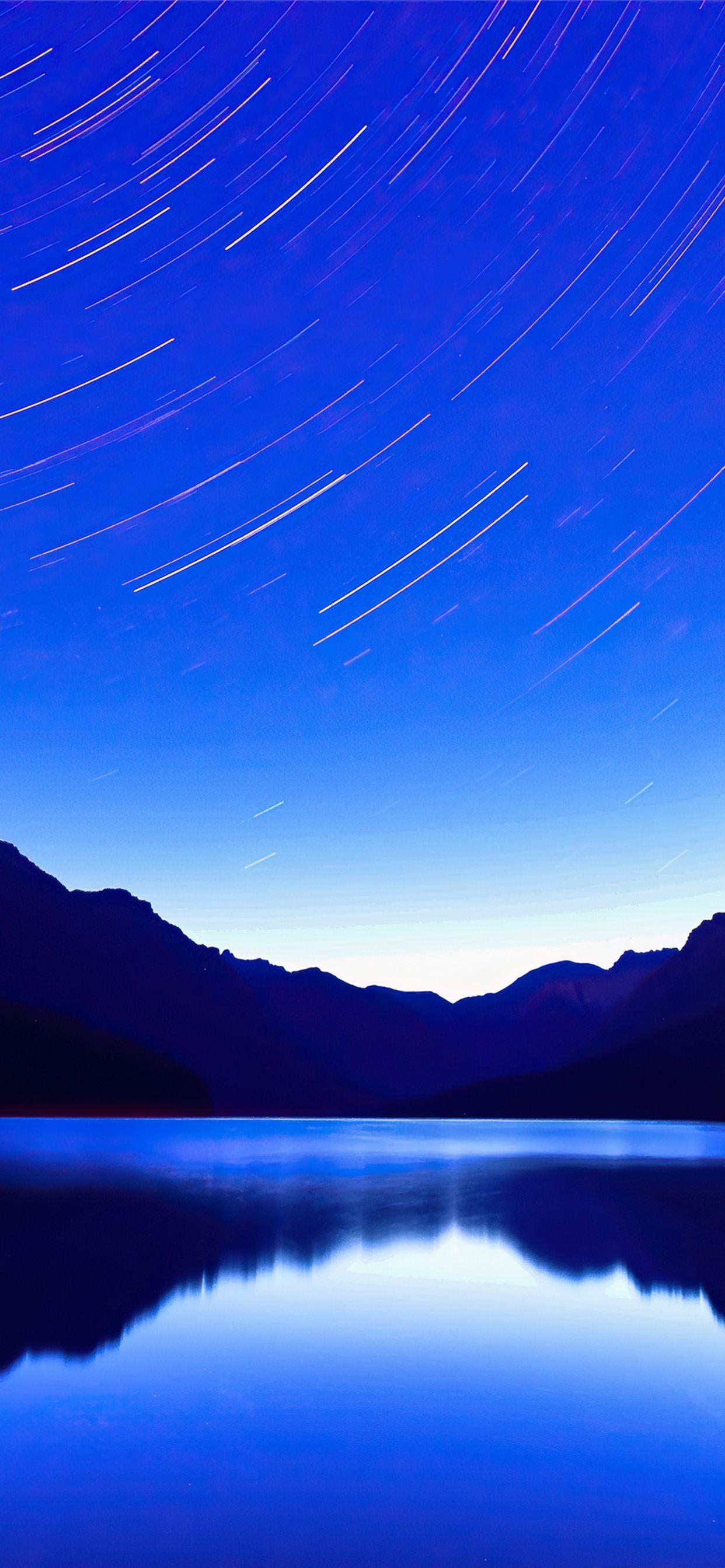 Free download blue lake star trails 4k iPhone 11 Wallpapers Free