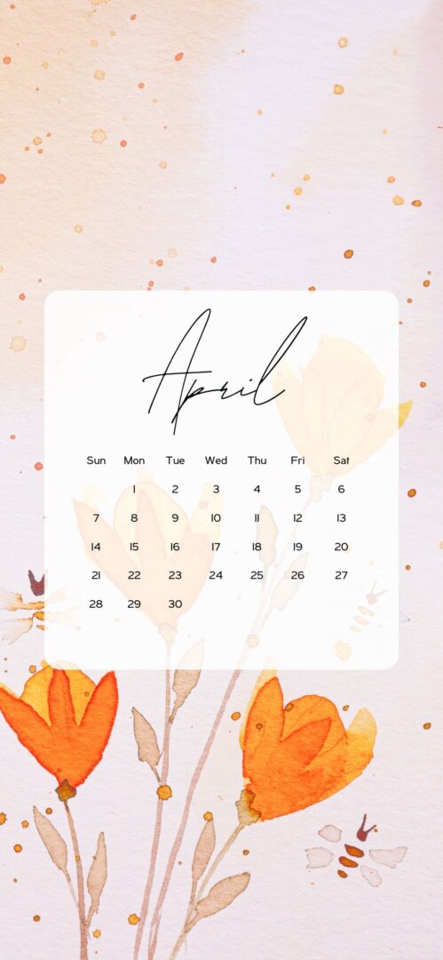 April Calendar Wallpaper Cute