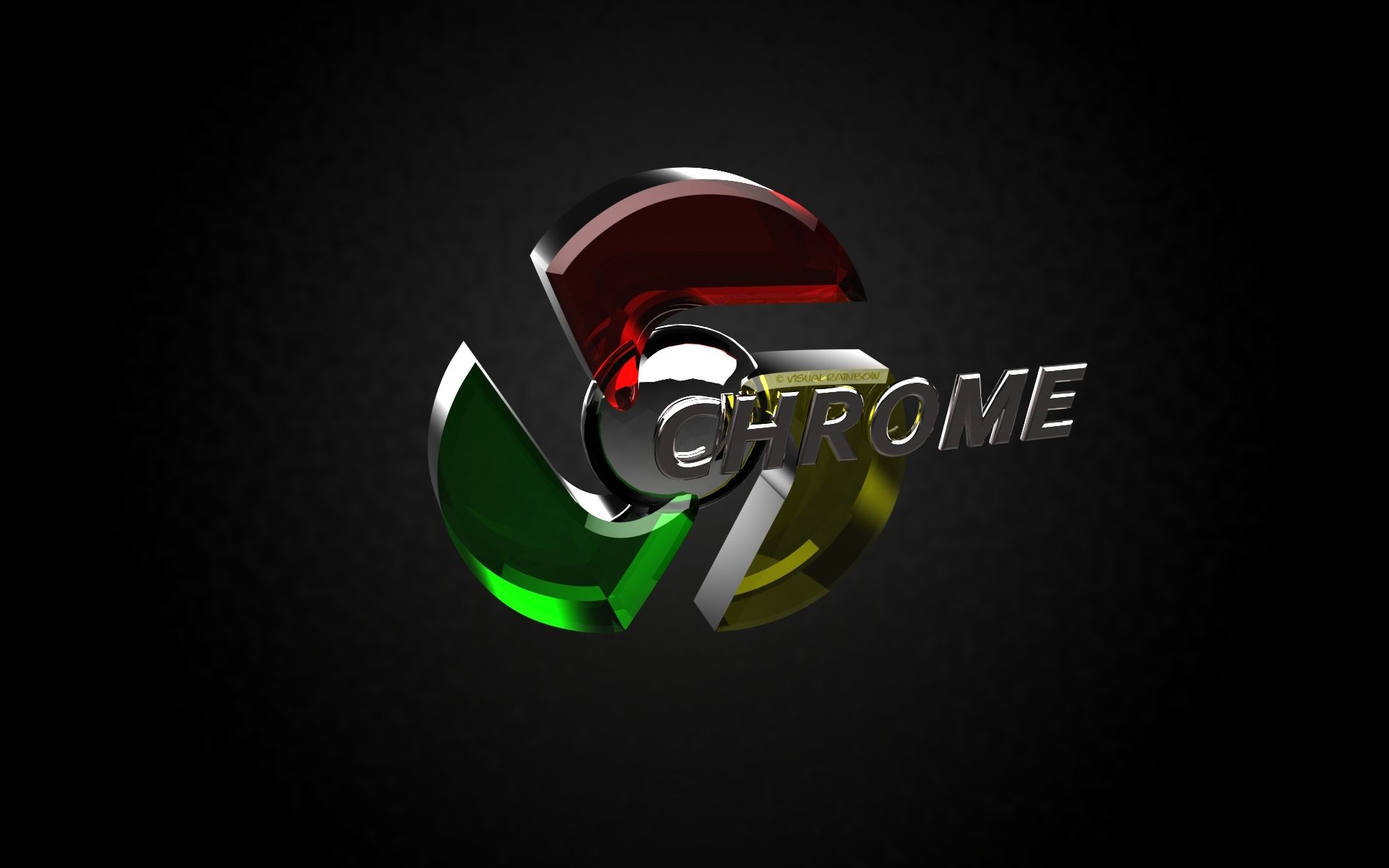 3d Google Chrome Logo Animated Black Wallpaper Desktop
