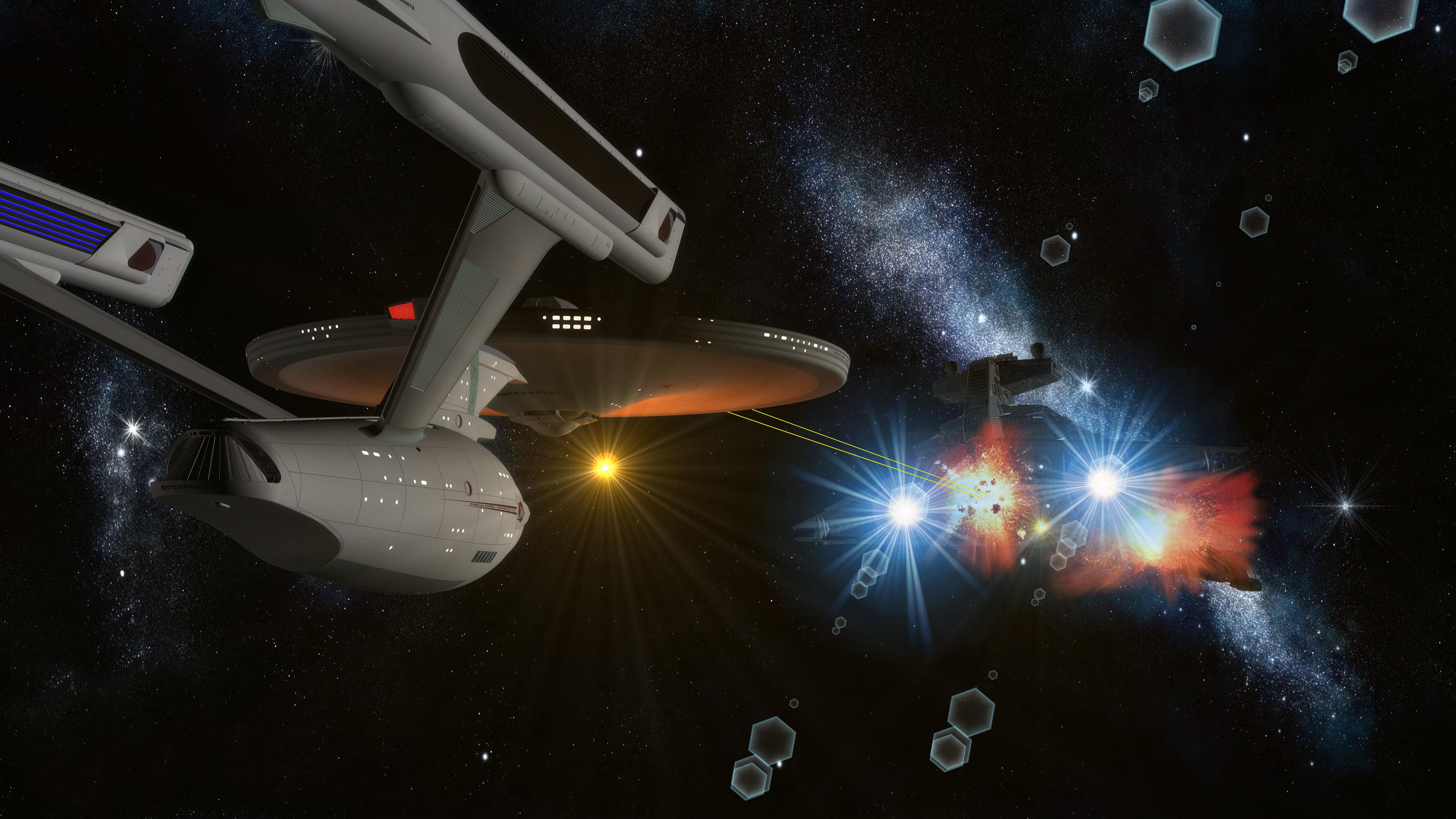 Star Trek Spaceship Heading To The Light HD Desktop