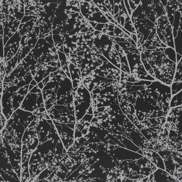 Alive Textured Black And Silver Tree Wallpaper