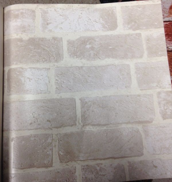 Off White Brick Wallpaper Textured weathered feeling and look