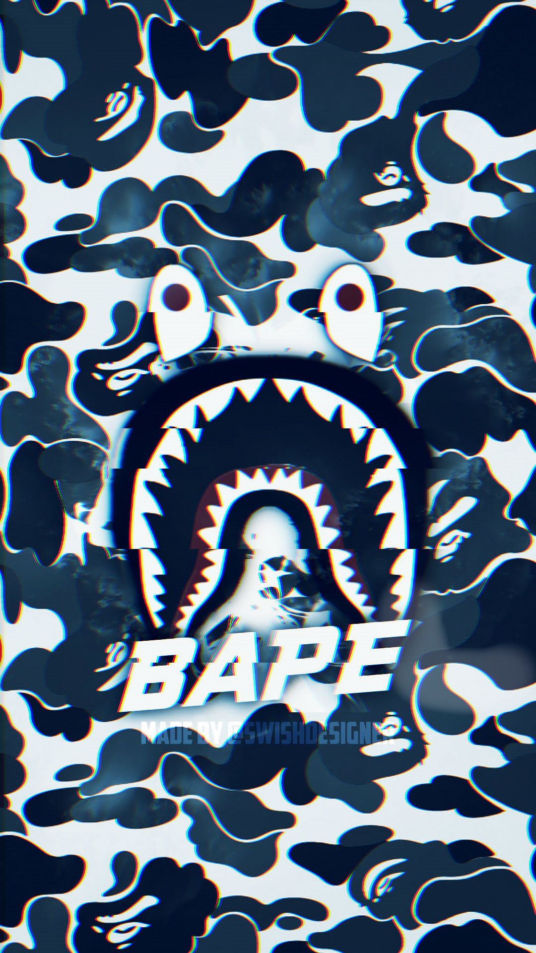 Lit Wallpaper B39 Shark Bape Logo