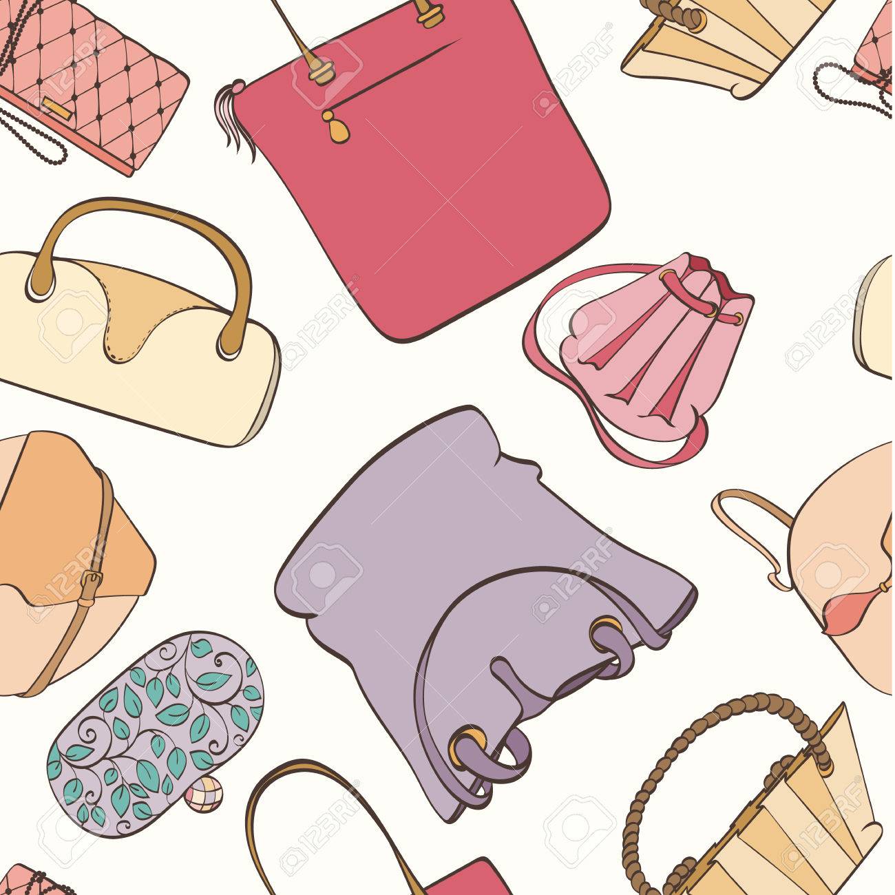 Free download Seamless Women Bag Pattern Can Be Used For Wallpaper