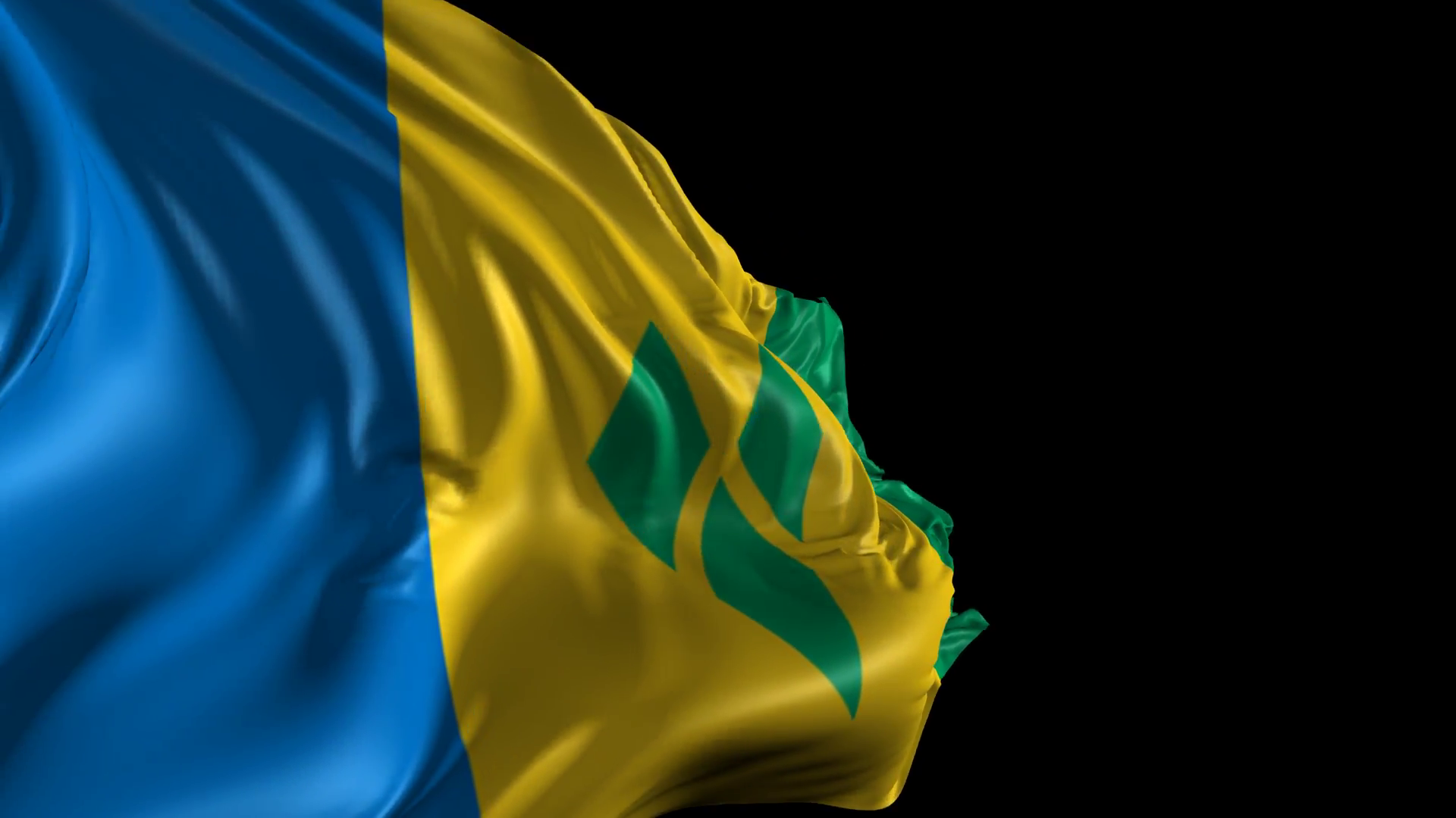 Flag Of Saint Vincent And The Grenadines Beautiful 3d Animation