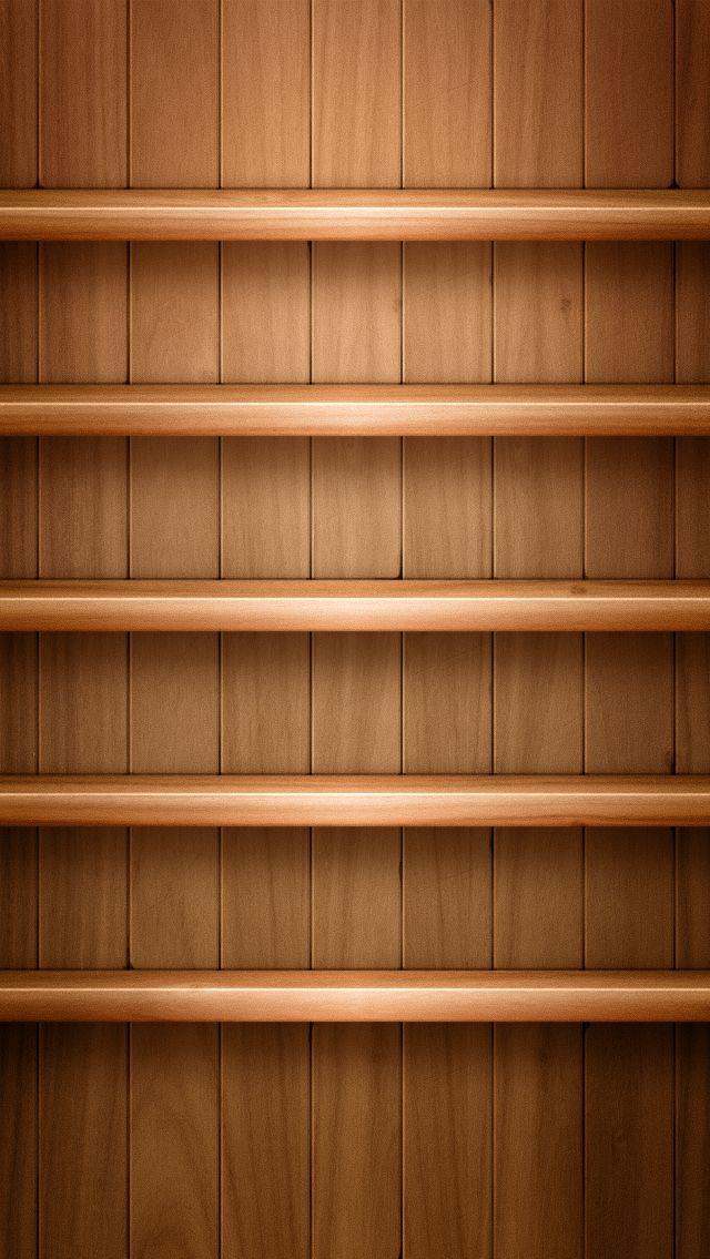 Light Brown Wood Shelves Wallpaper HD 4K for Mobile Android iPhone