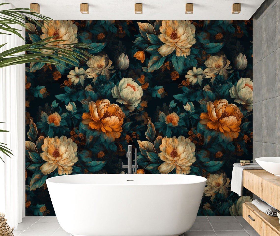 Dark Floral Wallpaper Chicobumbum
