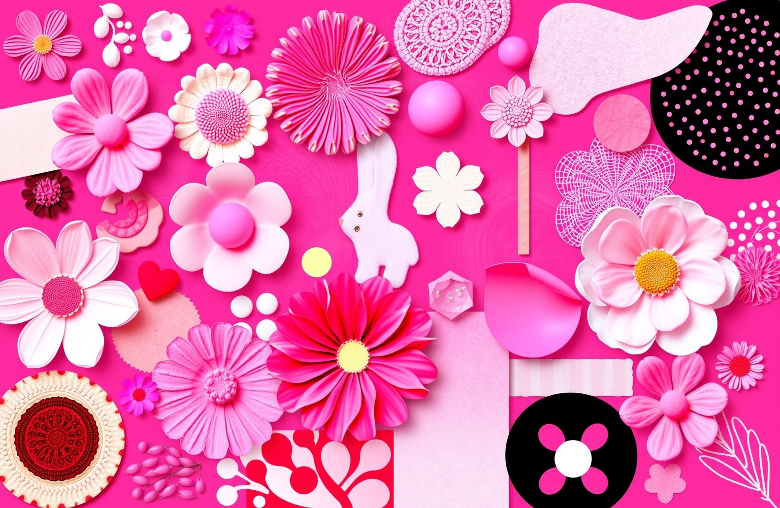 Pink Collage Computer Wallpaper