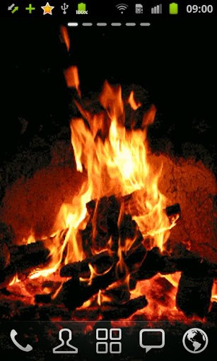 HD Fire live wallpaper gives you the joy of enjoying a real bonfire 307x512