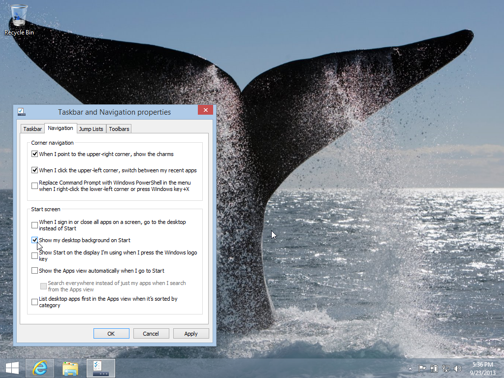 Windows Show My Desktop Background On Start