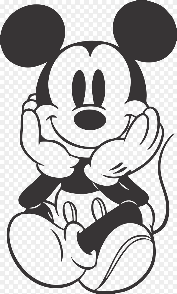 Black And White Mickey Mouse Wallpaper On Transparent Background