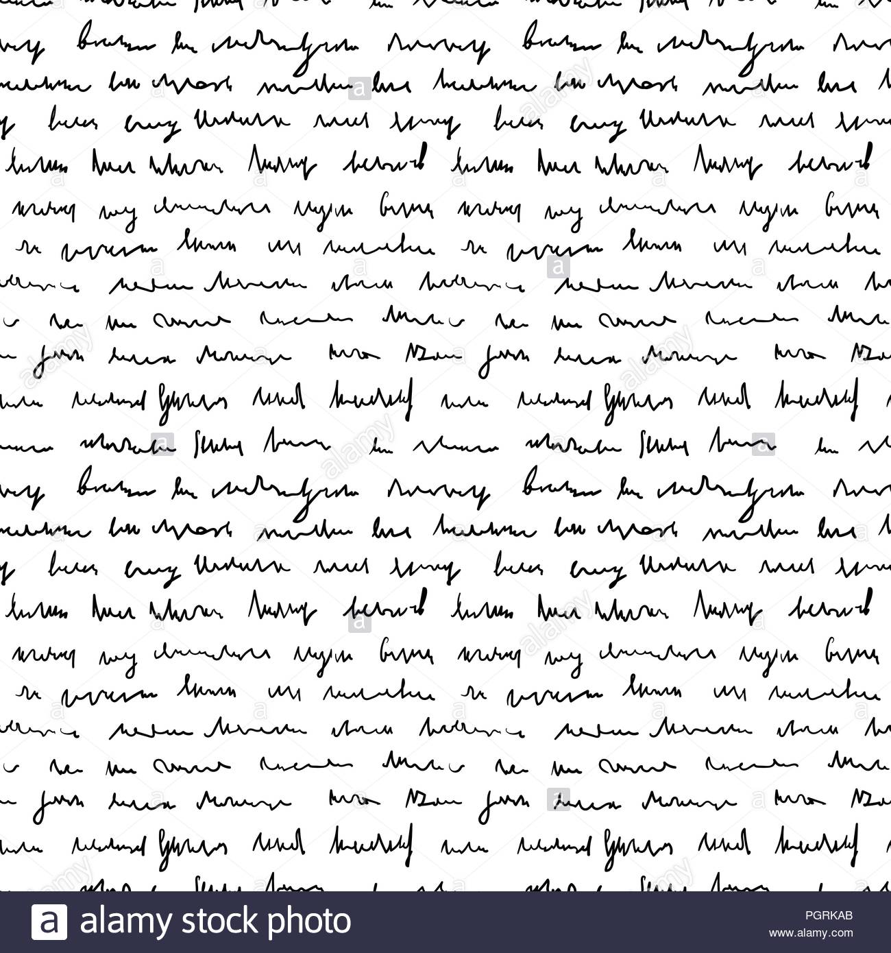 Handwriting Background Seamless Pattern Grunge Letters Words Stock