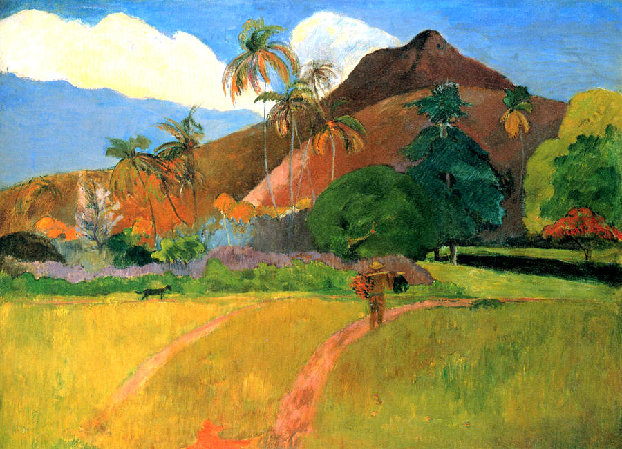 Tahitian Mountains Digital Art by Eugene Henri Paul Gauguin