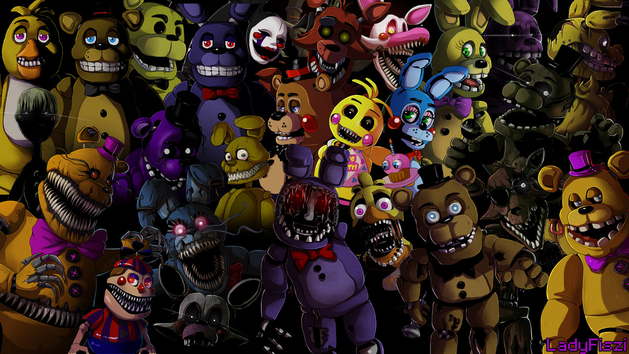 Five Nights At Freddy S Animatronics Wallpaper By