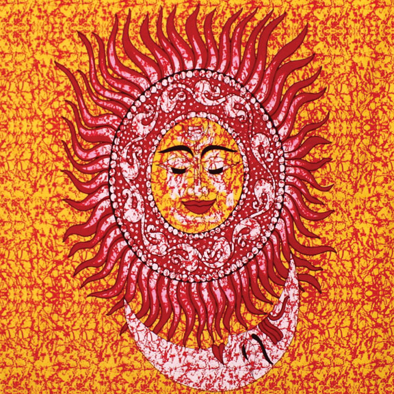 3d Buddha Sun Moon Tapestry