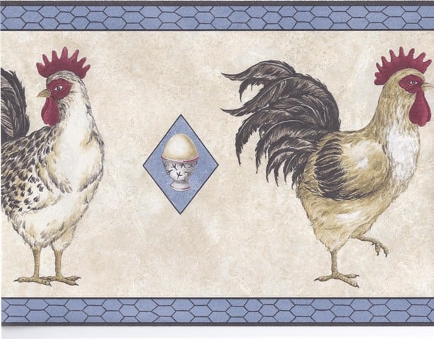 Free download Country Border Roosters Burgundy Primitive Wallpapers