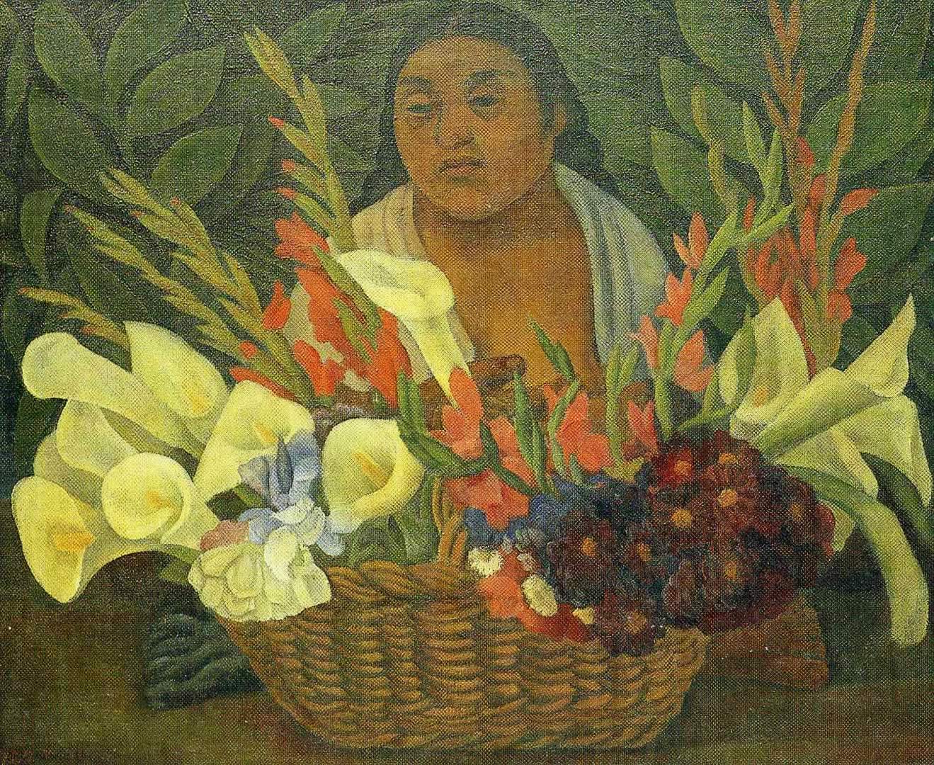 Flower Seller Diego Rivera Paintings Wallpaper Image Pictures