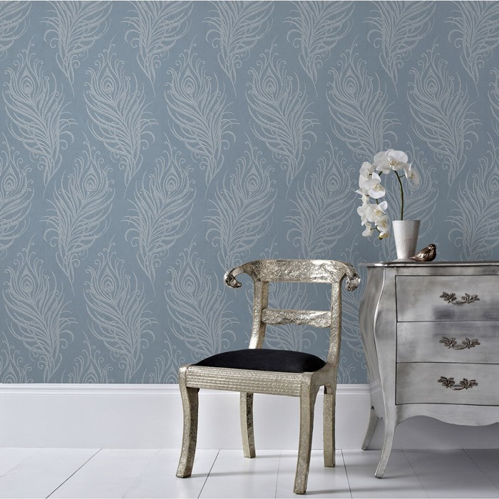 Wallpaper Graham And Brown Quill Blue