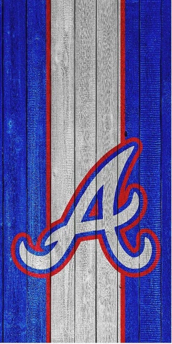 Cornhole Wrap Atlanta Braves Stripe Wallpaper