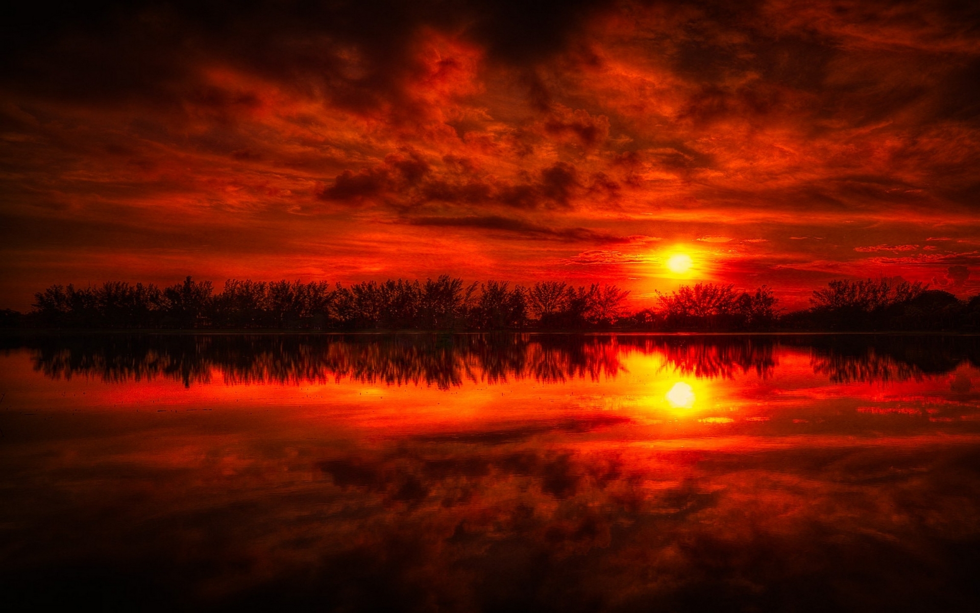 Red Sunset Fuego Reflejo Mar Fondos De Pantalla
