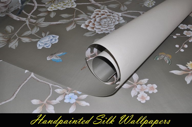 hand painted wallpaper chinoiserie wallpaper silk wallpaper 750x498