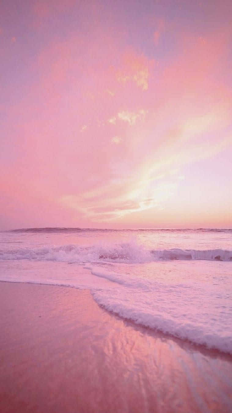 Pink Beach Aesthetic Wallpaper