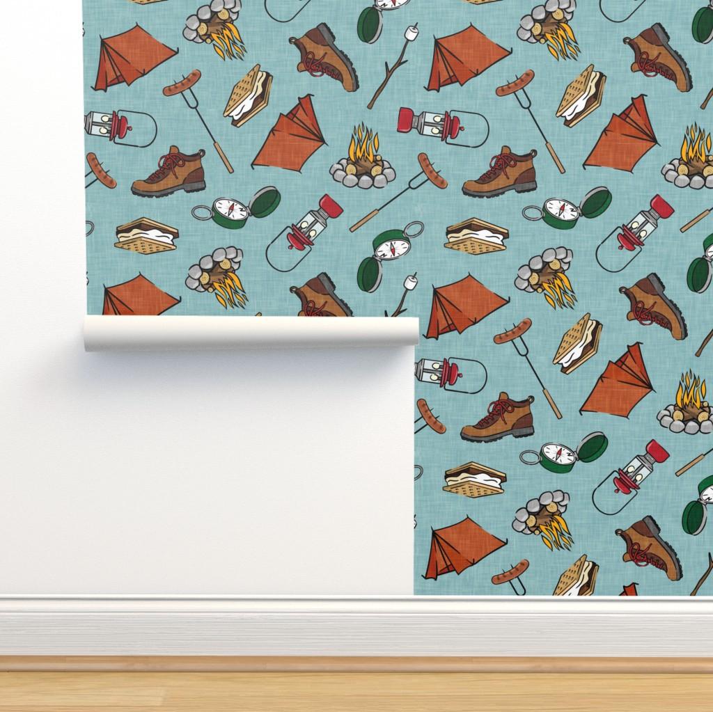 Let S Go Camping Outdoors Wallpaper Spoonflower