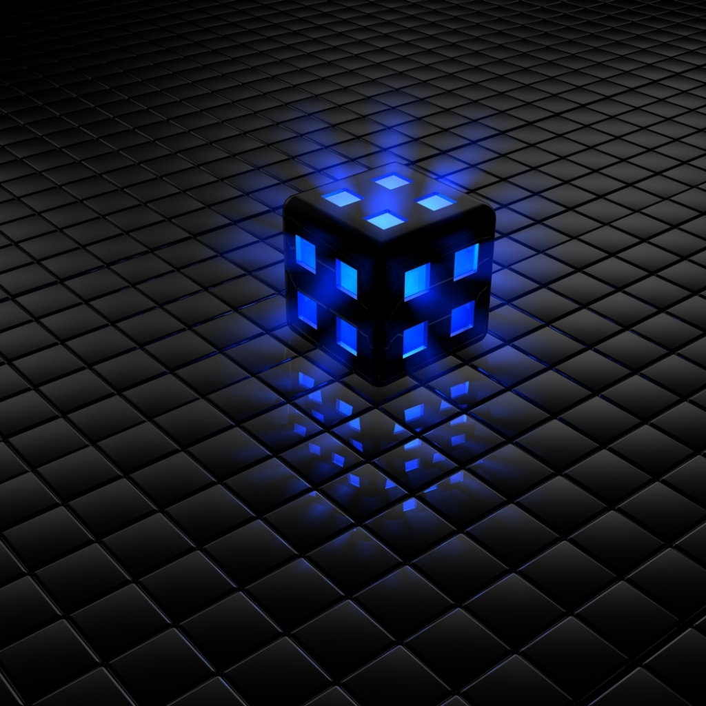 Black And Blue Cube Wallpaper 3d All For