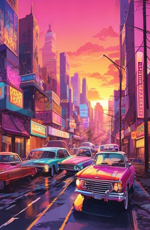 Retro Aesthetic City Wallpaper