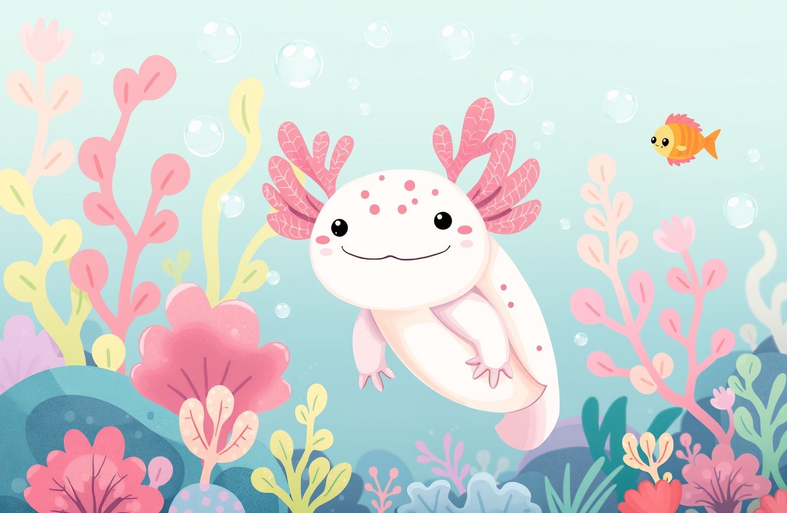 Kawaii Axolotl Wallpaper