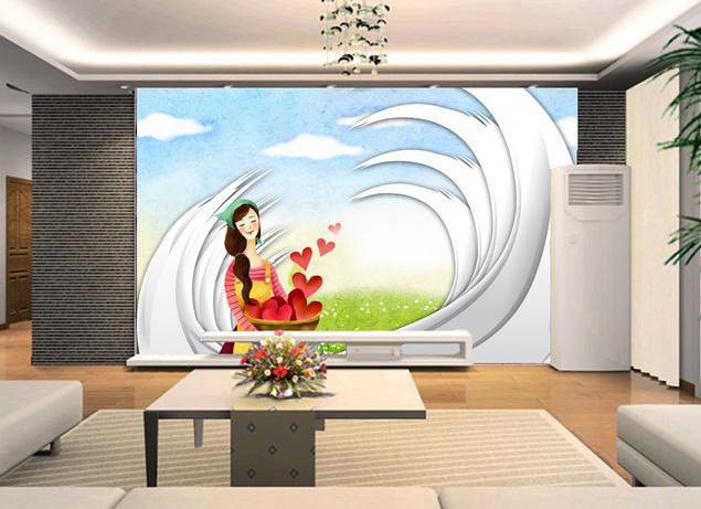 New Large Wallpaper Custom Pastoral Color 3d Stereo Mural