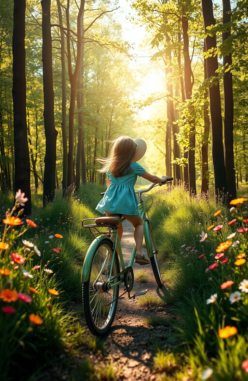 Girl And Bike Wallpaper