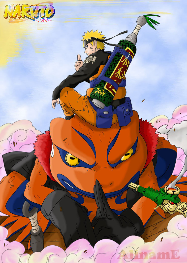 Naruto And Gamakichi By Aliname